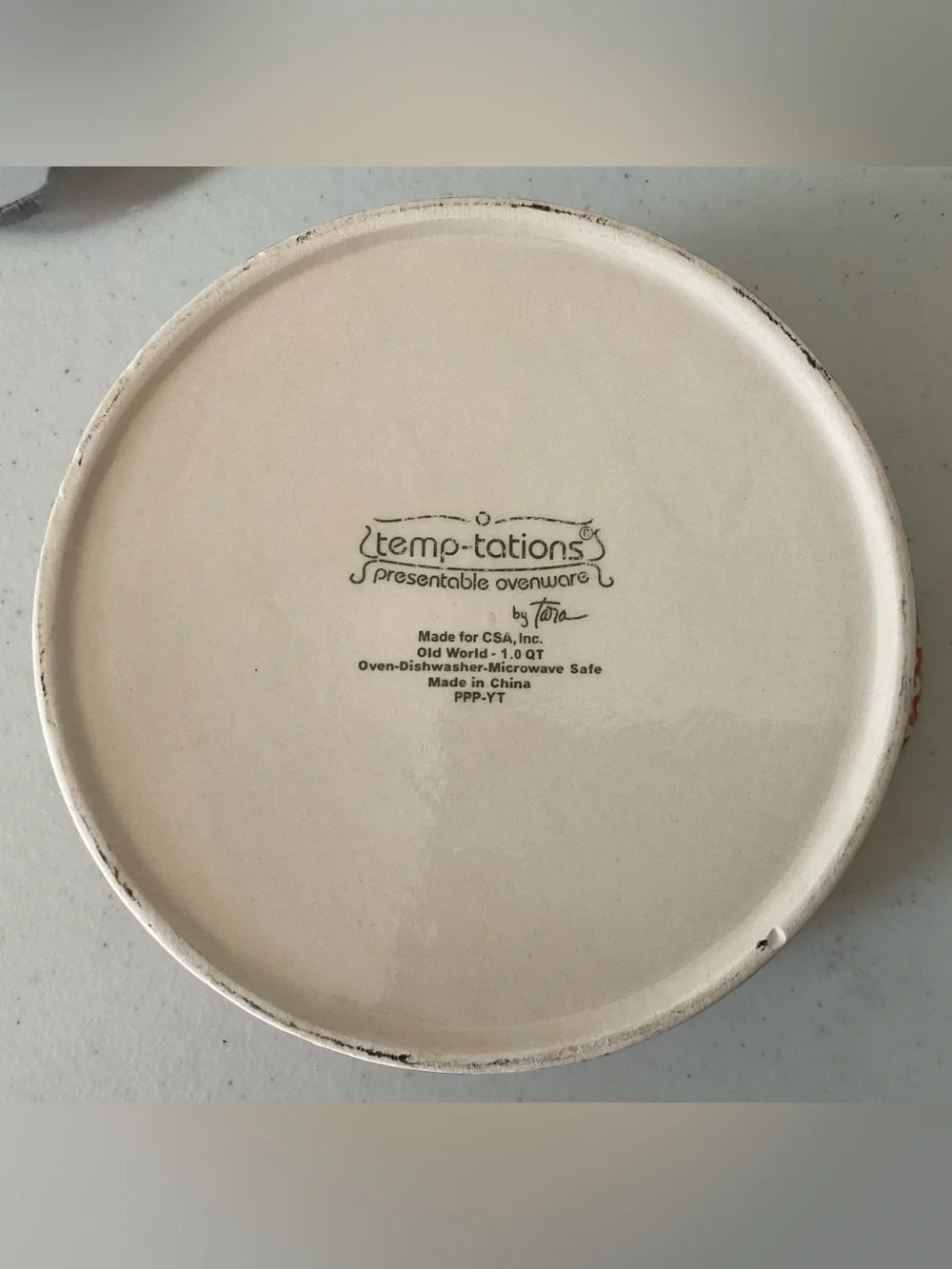 VTG Temp-Tations by Tara Old World Cranberry Red Casserole Dish with Lid - 1 Qt